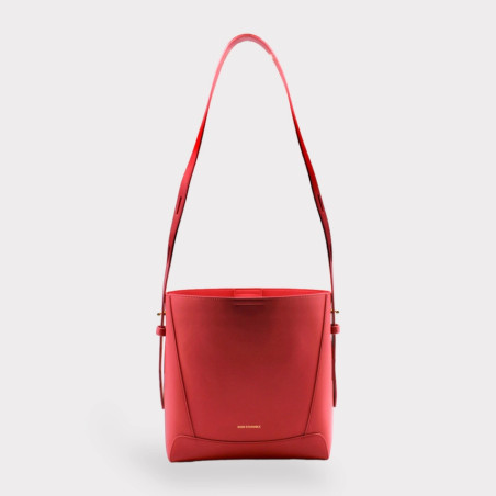 Oli - Borsa a tracolla midi in pelle sostenibile Apple Skin rossa