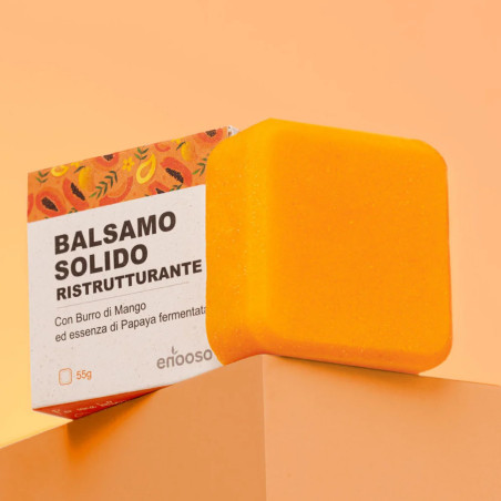 Balsamo Solido 2 in 1 | Ristrutturante & Rinforzante con Papaya e Mango
