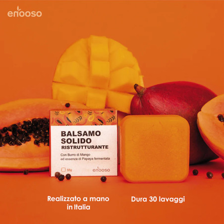 Balsamo Solido 2 in 1 | Ristrutturante & Rinforzante con Papaya e Mango