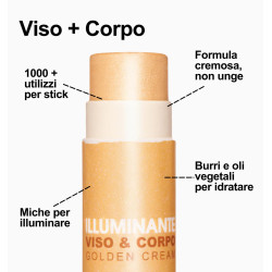 Brilla senza ungere! Un tocco di luce naturale per viso e corpo, con una texture leggera e confortevole.