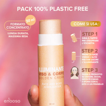Brilla senza ungere! Un tocco di luce naturale per viso e corpo, con una texture leggera e confortevole.