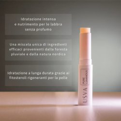 Texture del balsamo labbra Usva Cosmetics, nutriente e confortevole, ideale per labbra secche