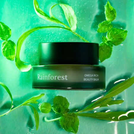 Balsamo Nutriente Omega Rainforest USVA in vasetto verde con packaging minimal nordico